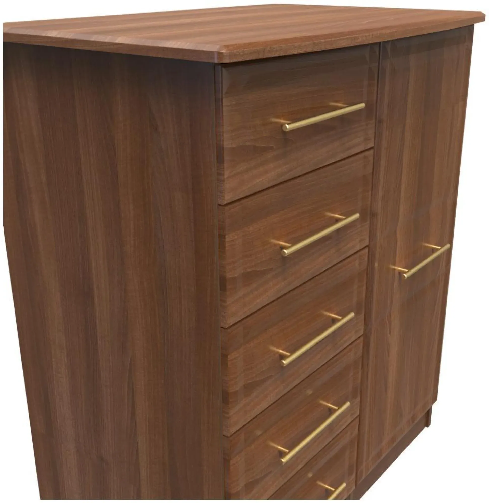 Faye 1 Door Midi Wardrobe - Walnut