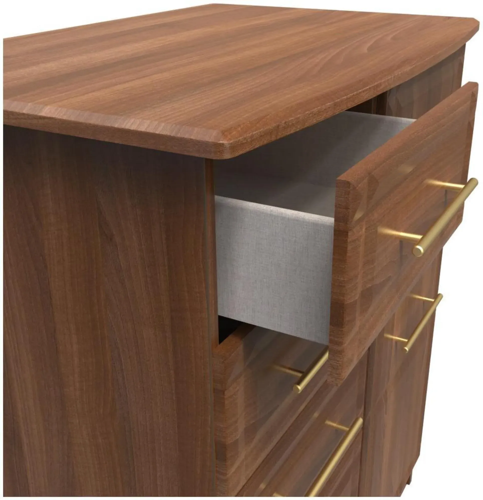 Faye 1 Door Midi Wardrobe - Walnut