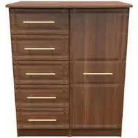 Faye 1 Door Midi Wardrobe - Walnut