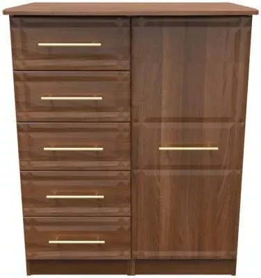 Faye 1 Door Midi Wardrobe - Walnut
