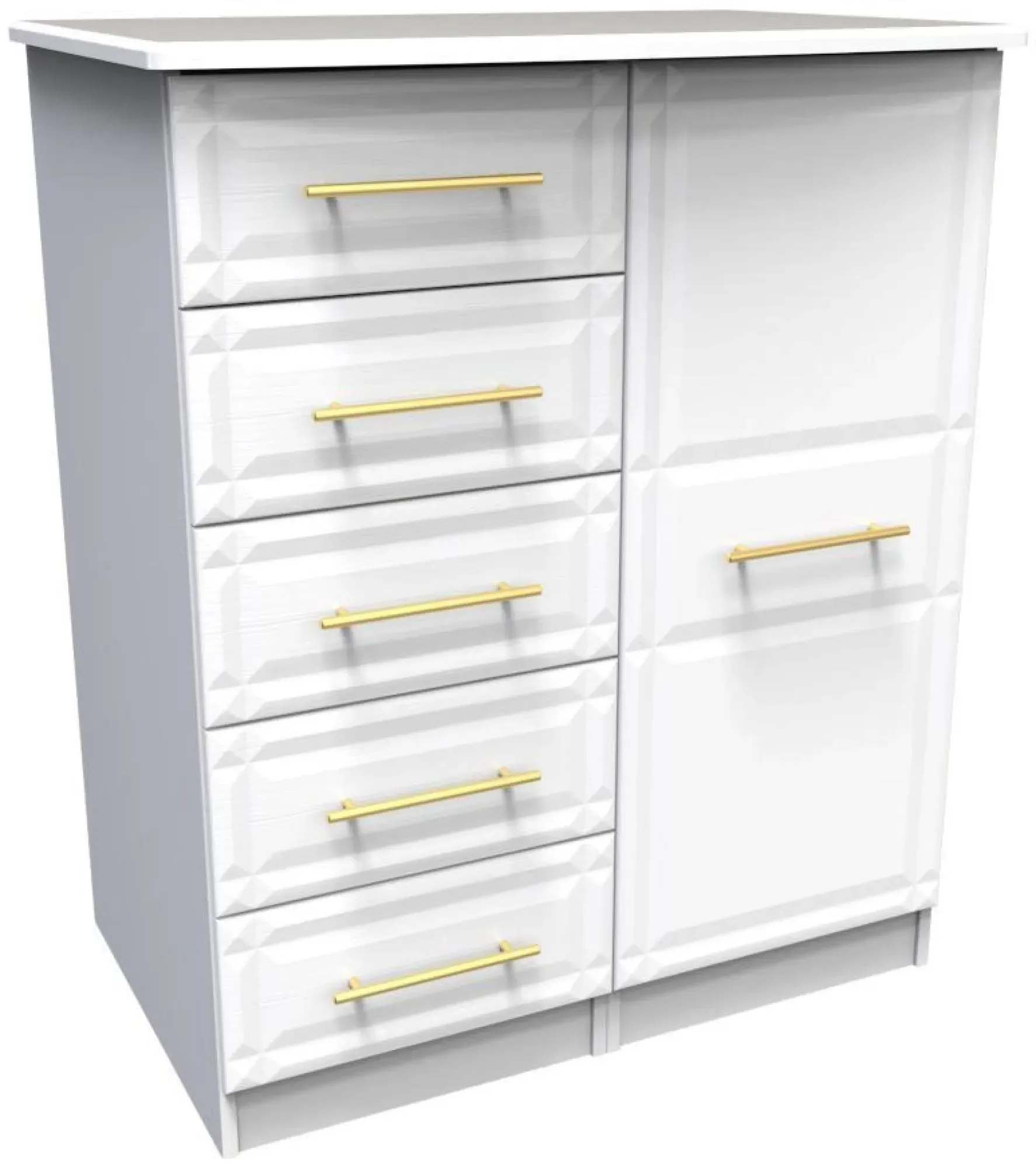 Faye 1 Door Midi Wardrobe - White