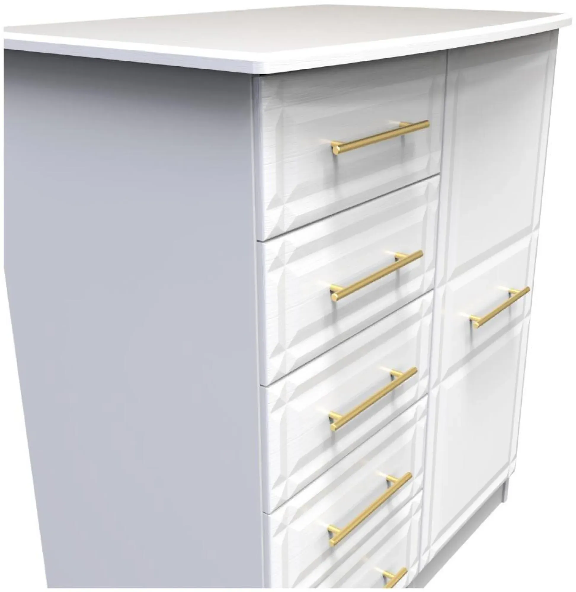 Faye 1 Door Midi Wardrobe - White