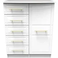 Faye 1 Door Midi Wardrobe - White