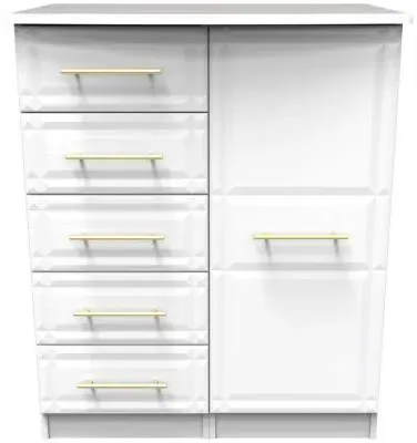 Faye 1 Door Midi Wardrobe - White
