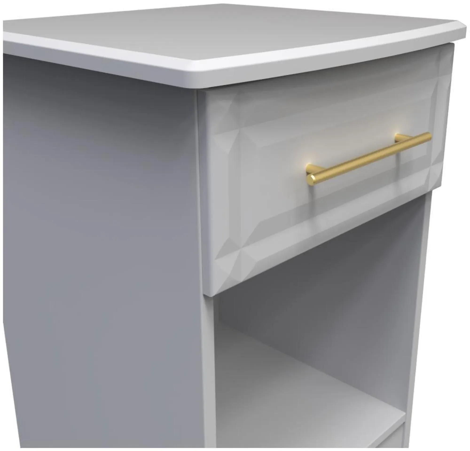 Faye 1 Drawer Bedside Cabinet - Grey