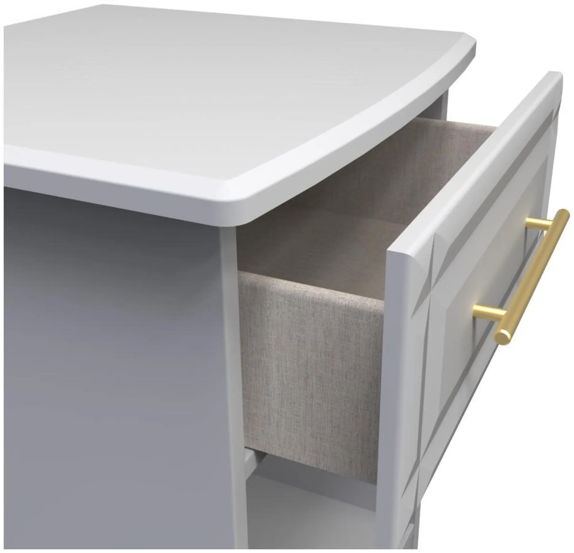 Faye 1 Drawer Bedside Cabinet - Grey