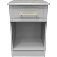 Faye 1 Drawer Bedside Cabinet - Grey Ash