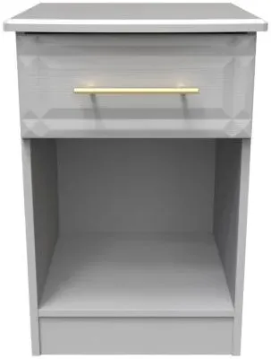 Faye 1 Drawer Bedside Cabinet - Grey Ash
