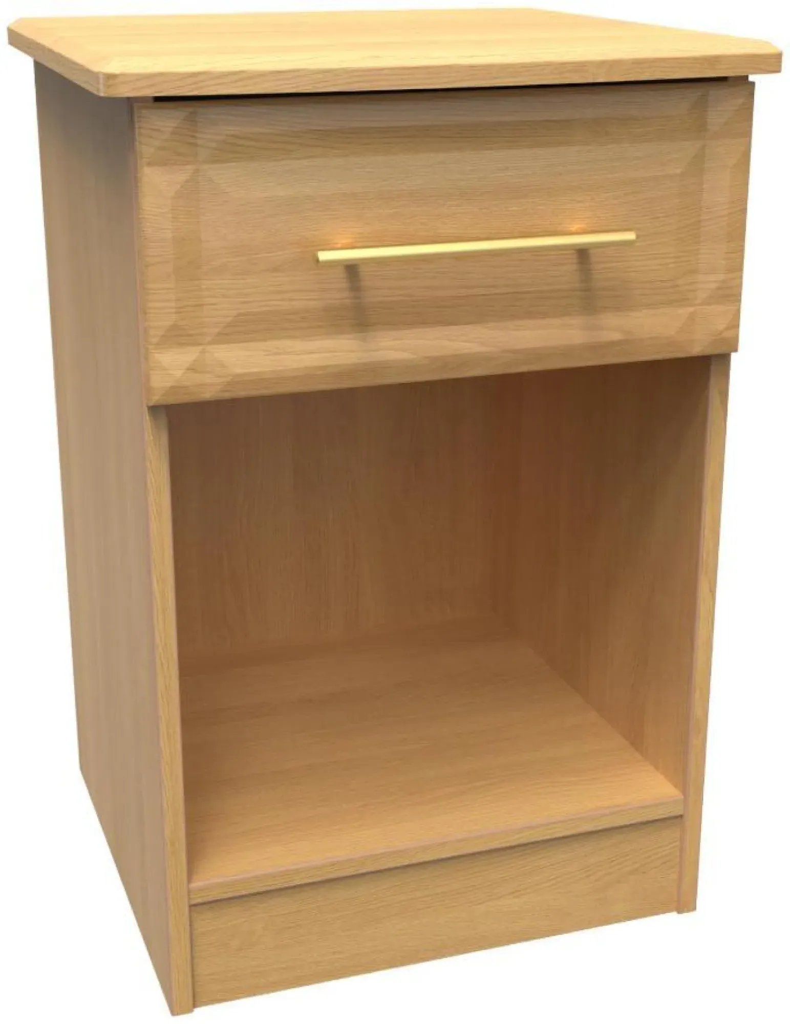 Faye 1 Drawer Bedside Cabinet - Oak