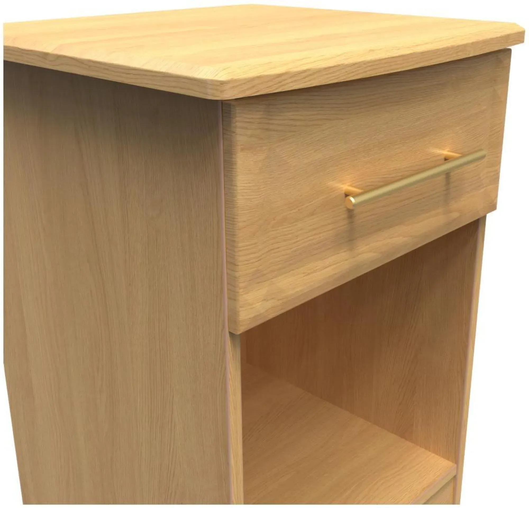 Faye 1 Drawer Bedside Cabinet - Oak