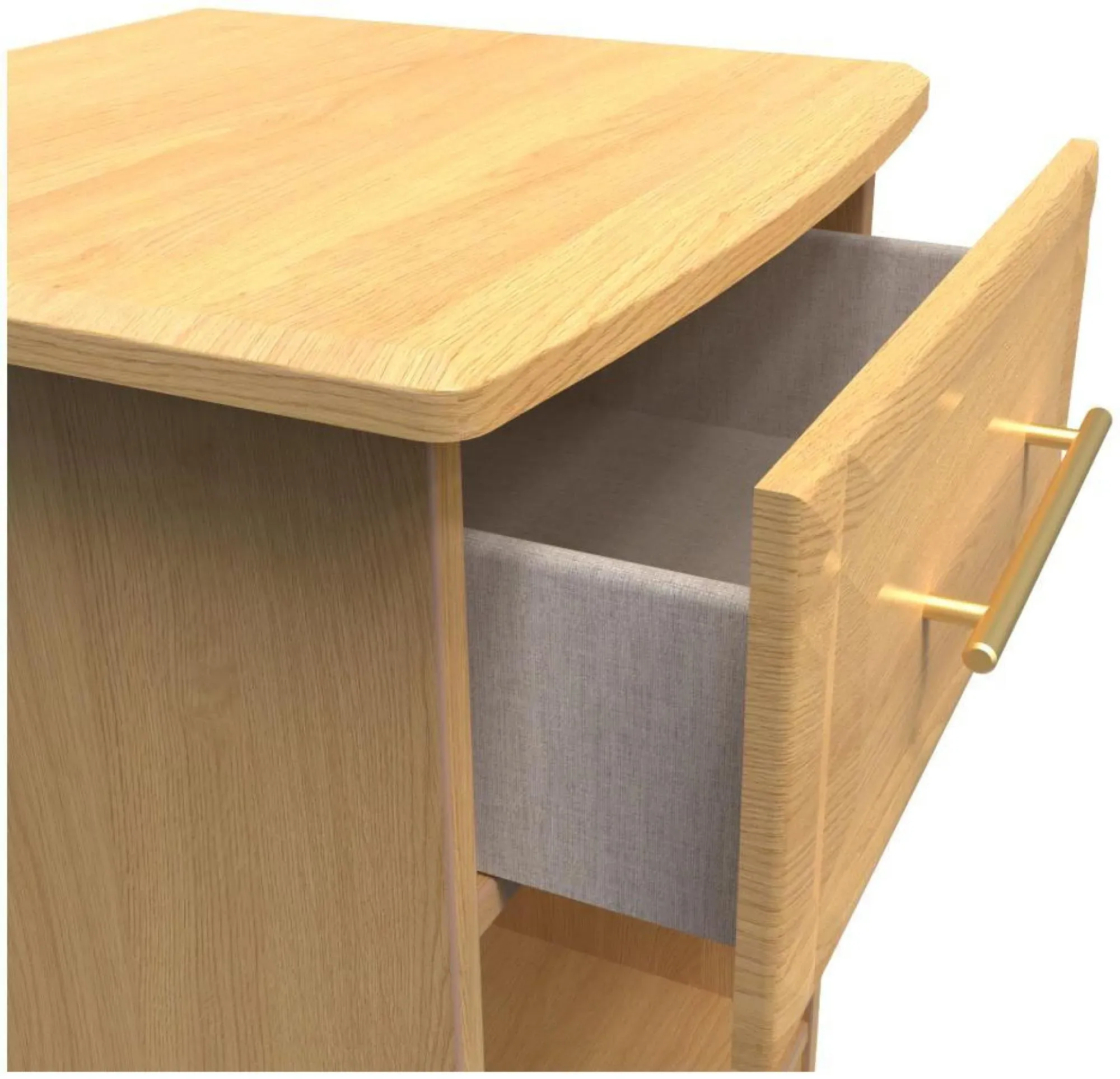 Faye 1 Drawer Bedside Cabinet - Oak