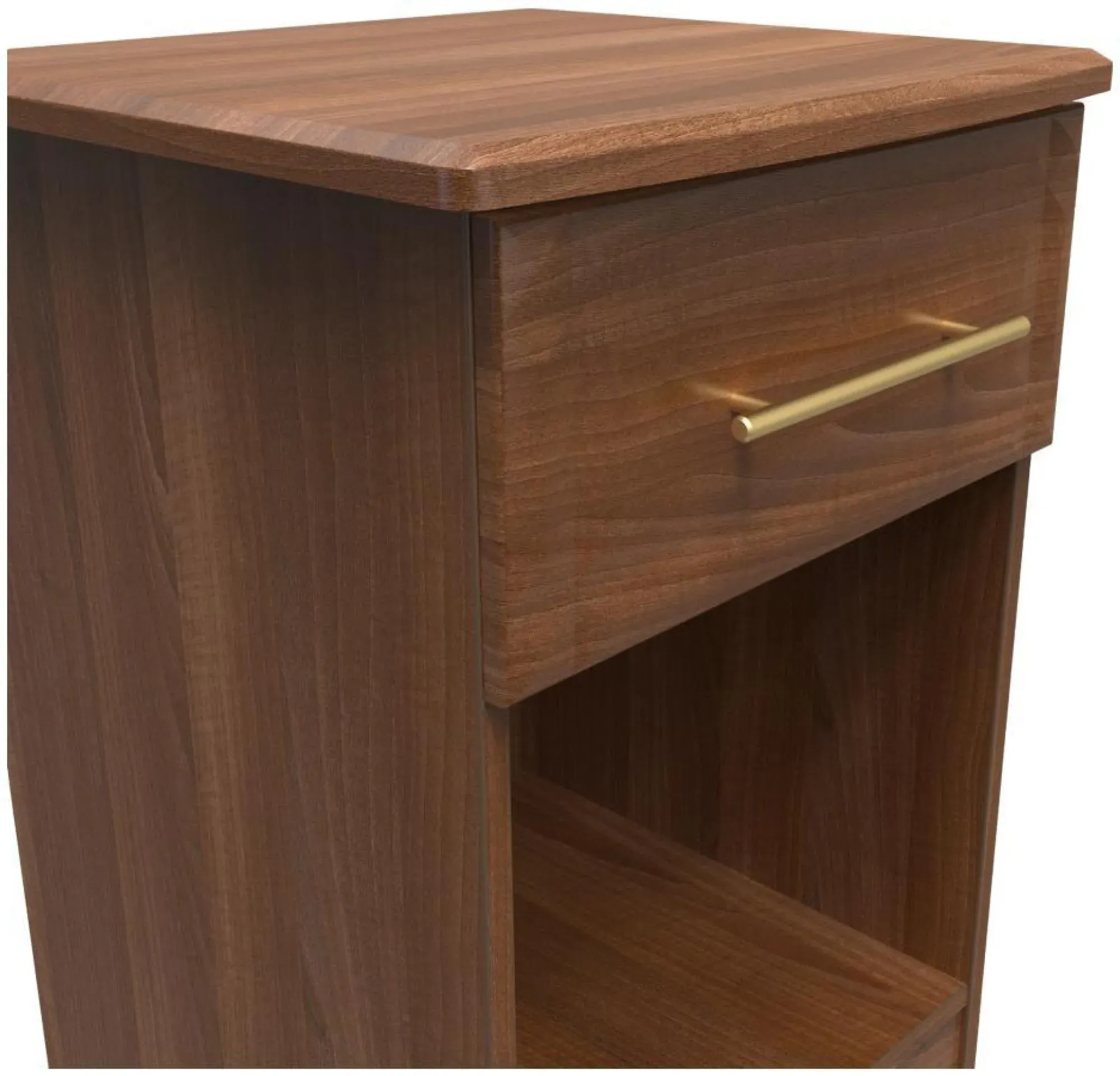 Faye 1 Drawer Bedside Cabinet - Walnut