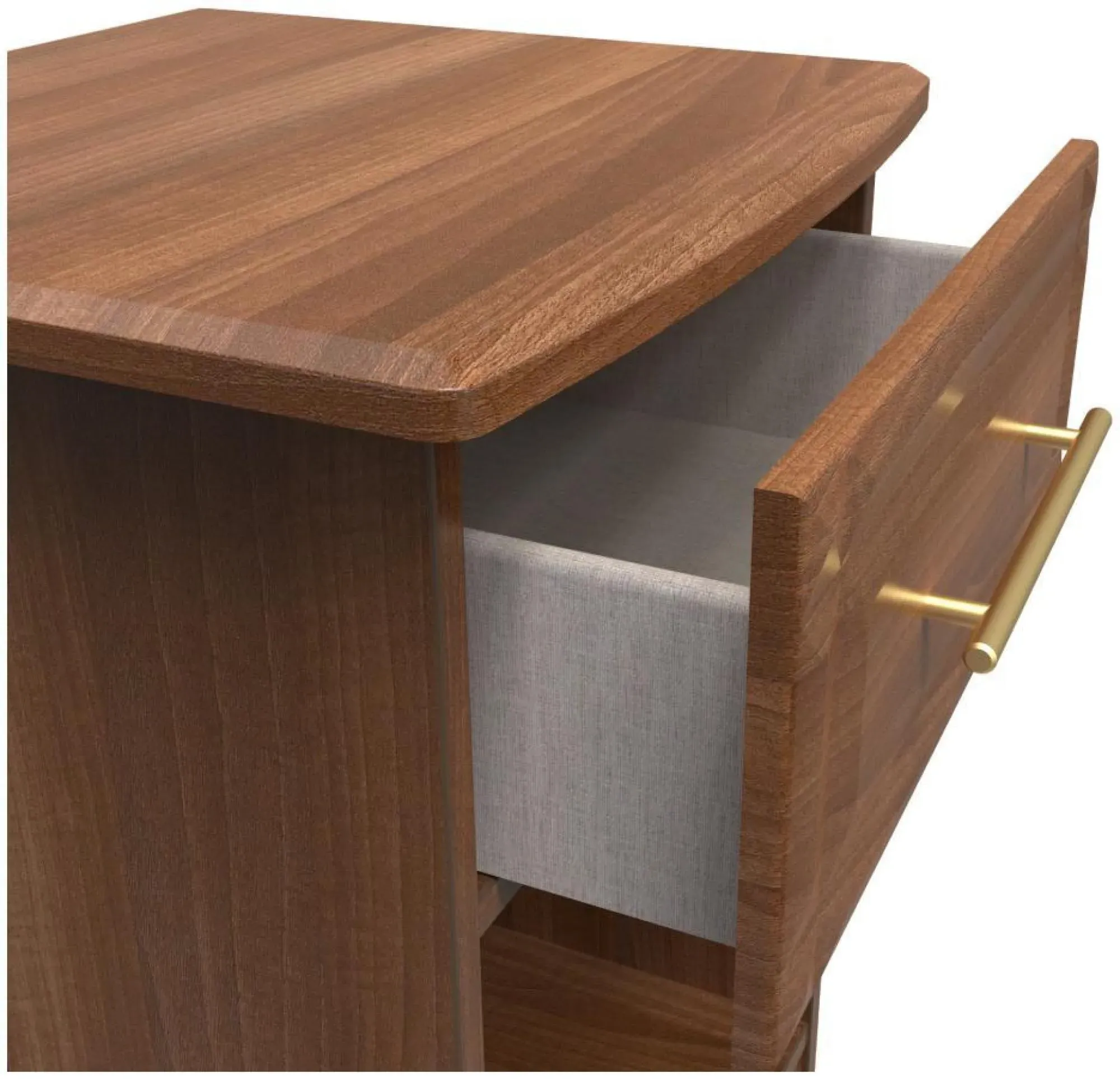 Faye 1 Drawer Bedside Cabinet - Walnut