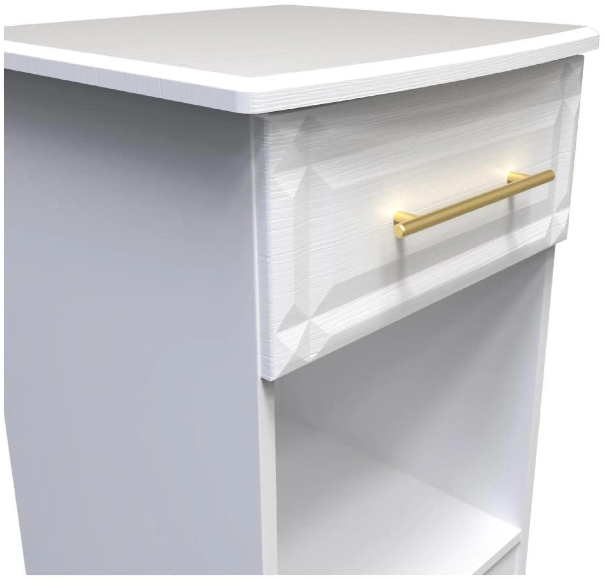Faye 1 Drawer Bedside Cabinet - White
