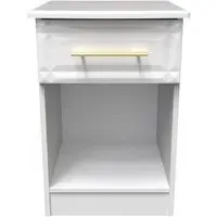 Faye 1 Drawer Bedside Cabinet - White