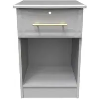 Faye 1 Drawer Bedside Table with Lock - Grey