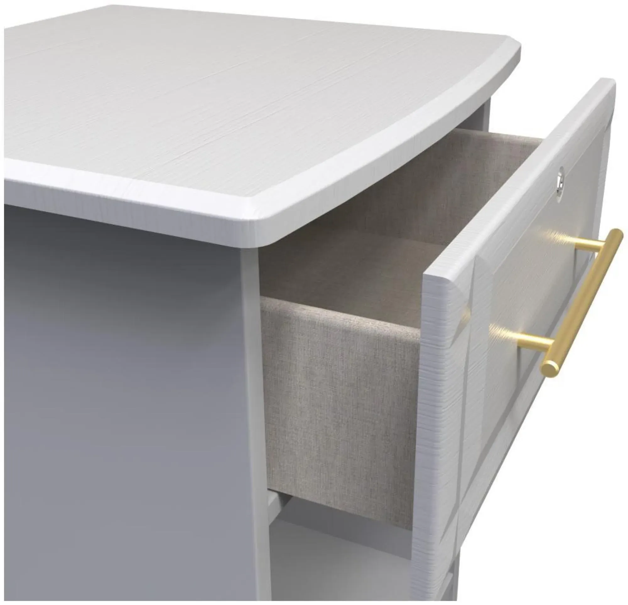 Faye 1 Drawer Bedside Table with Lock - Grey Ash