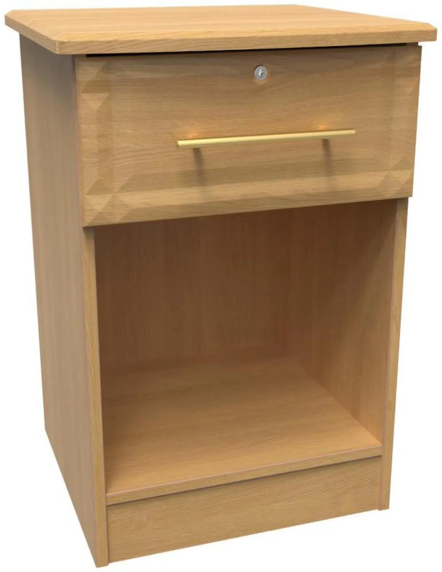 Faye 1 Drawer Bedside Table with Lock - Oak