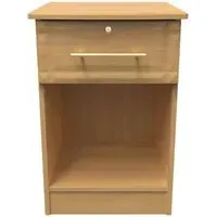 Faye 1 Drawer Bedside Table with Lock - Oak