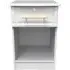 Faye 1 Drawer Bedside Table with Lock - White Ash