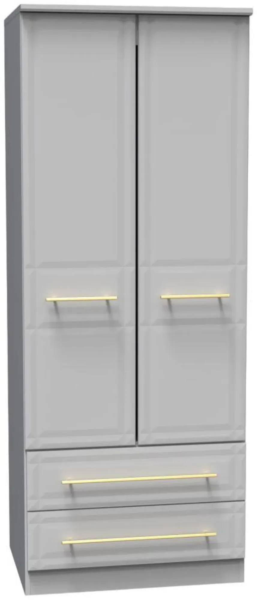 Faye 2 Door 2 Drawer Double Wardrobe - Grey