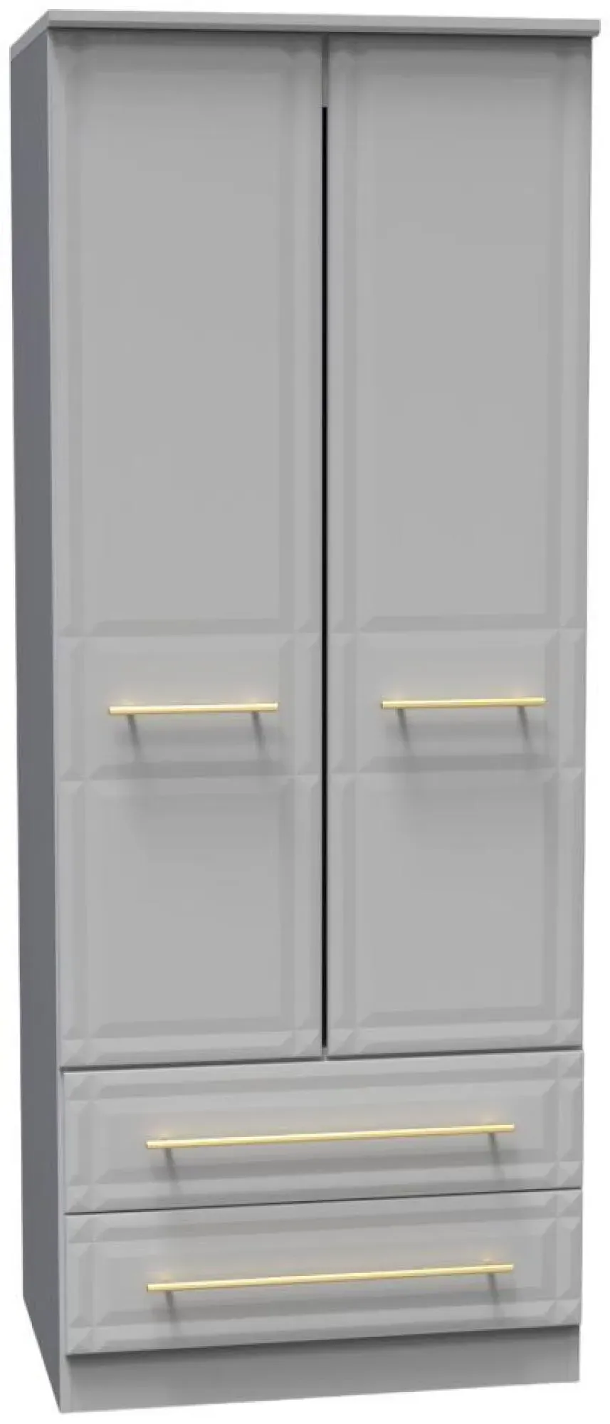 Faye 2 Door 2 Drawer Double Wardrobe - Grey Ash