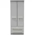 Faye 2 Door 2 Drawer Double Wardrobe - Grey Ash