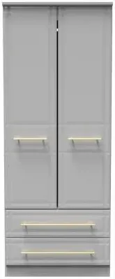 Faye 2 Door 2 Drawer Double Wardrobe - Grey Ash
