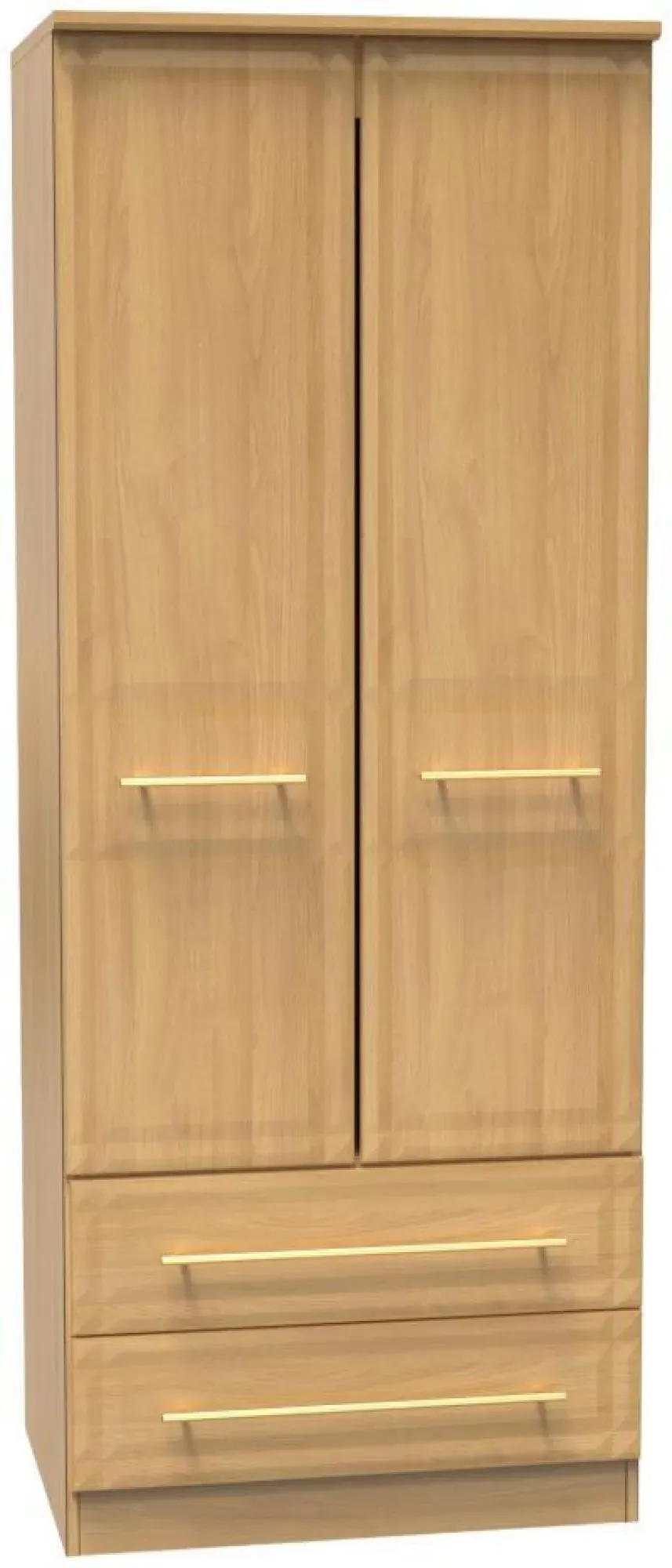 Faye 2 Door 2 Drawer Double Wardrobe - Oak