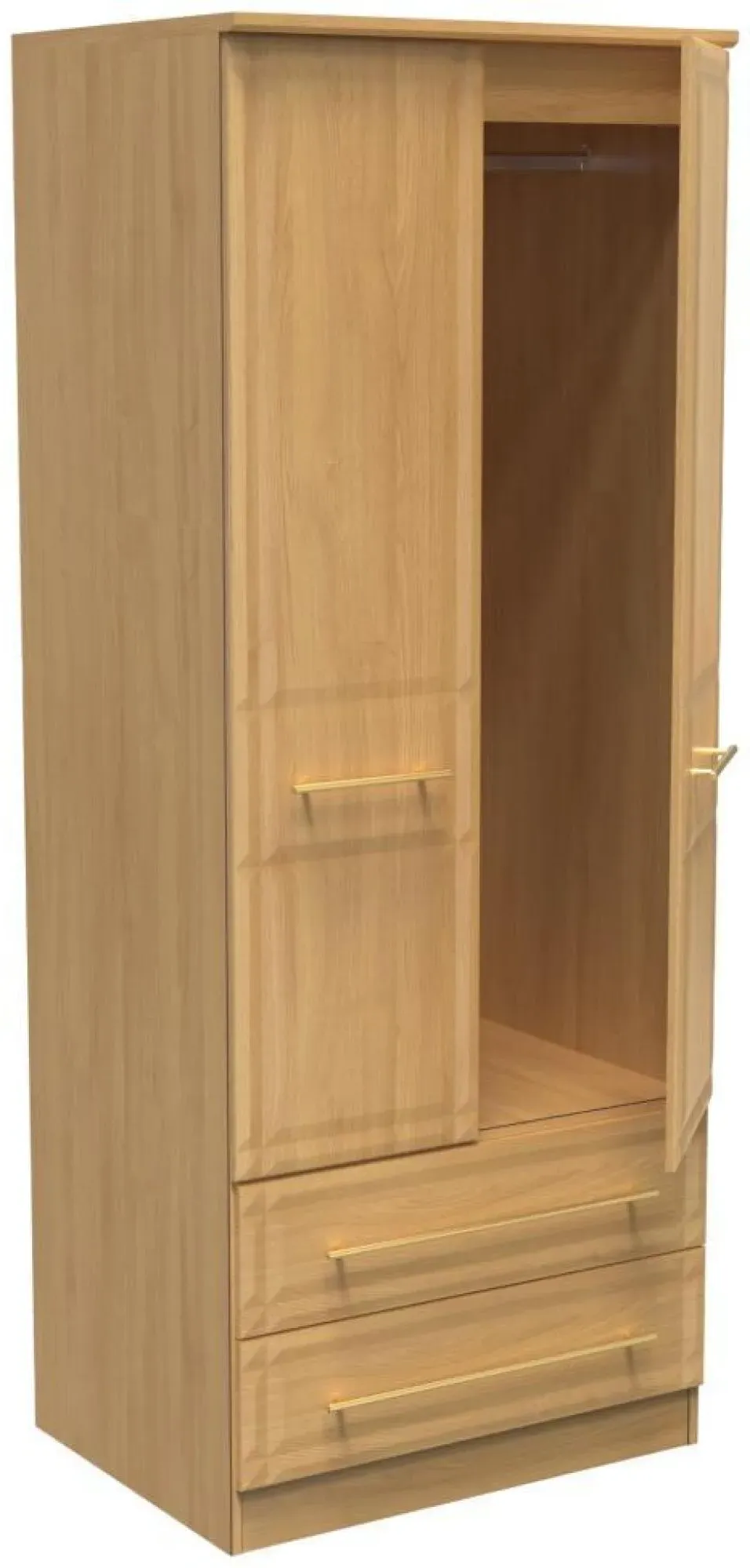 Faye 2 Door 2 Drawer Double Wardrobe - Oak