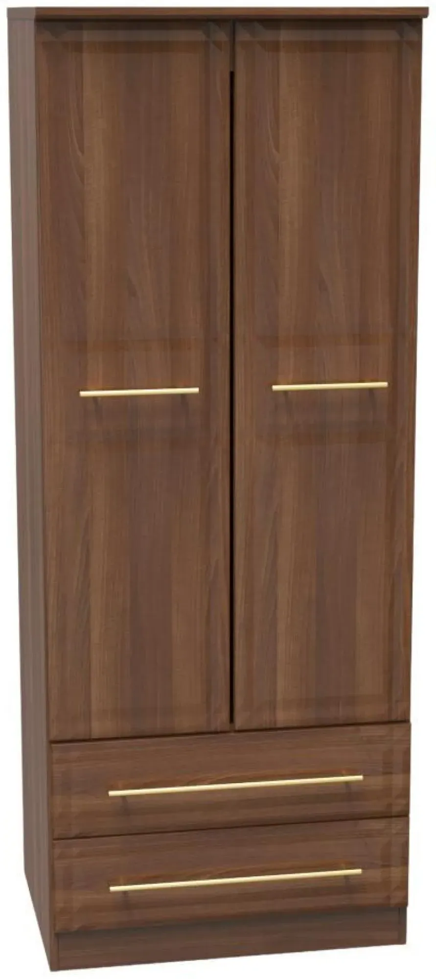 Faye 2 Door 2 Drawer Double Wardrobe - Walnut