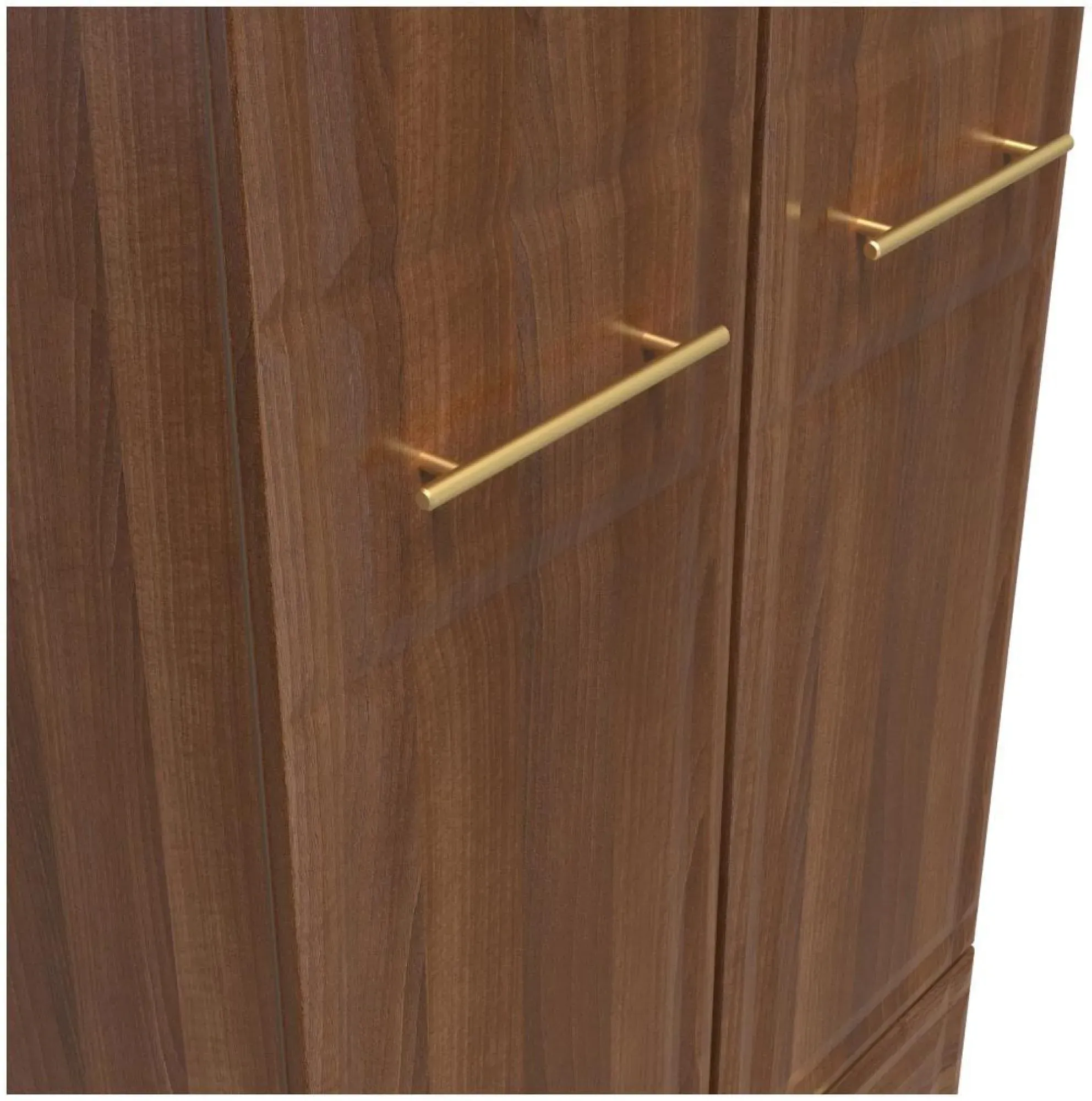 Faye 2 Door 2 Drawer Double Wardrobe - Walnut