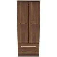 Faye 2 Door 2 Drawer Double Wardrobe - Walnut