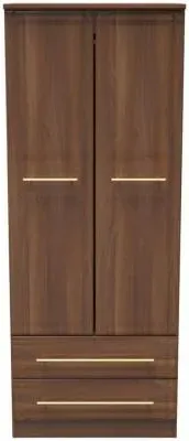Faye 2 Door 2 Drawer Double Wardrobe - Walnut