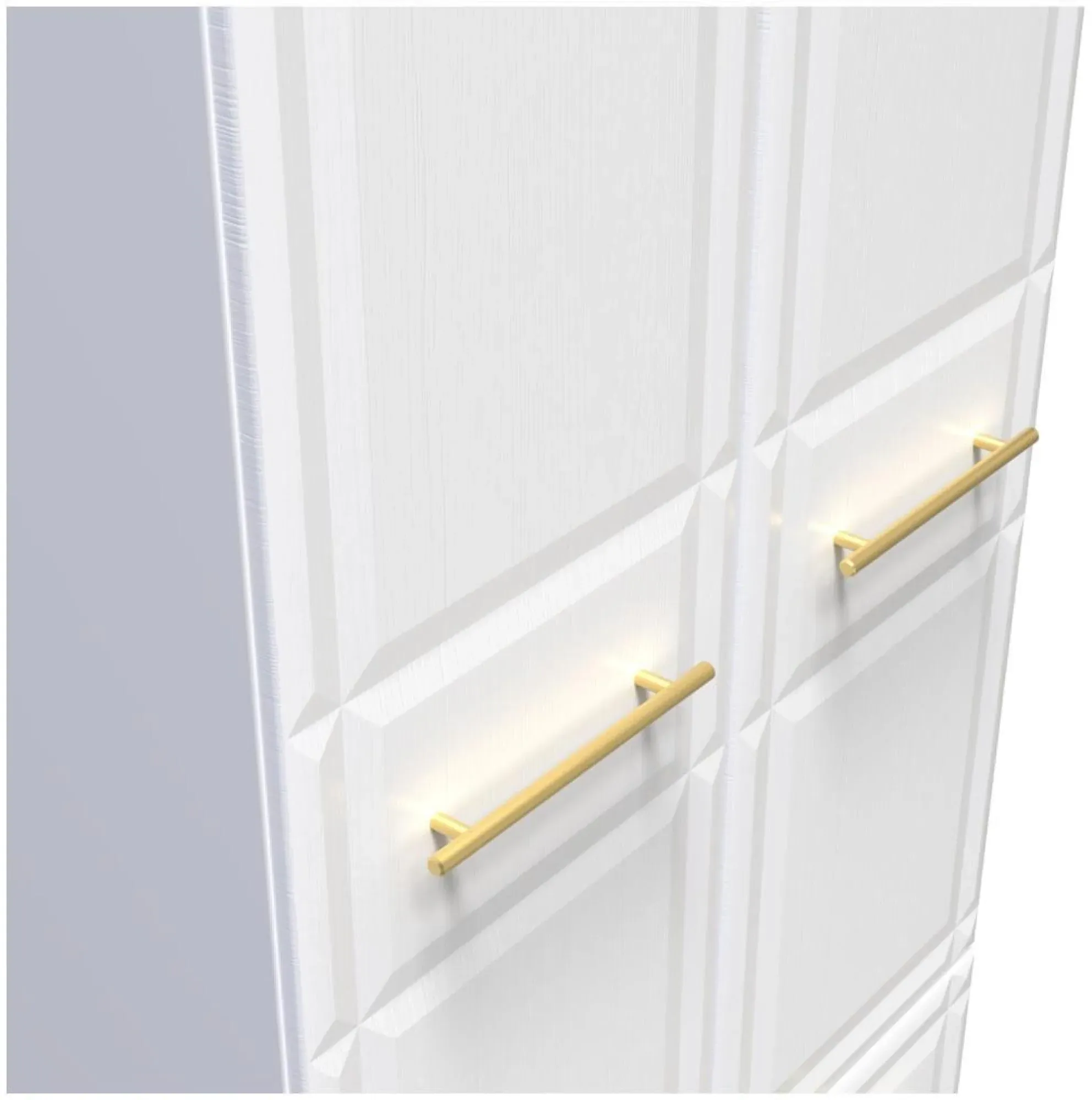 Faye 2 Door 2 Drawer Double Wardrobe - White Ash