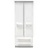 Faye 2 Door 2 Drawer Double Wardrobe - White Ash