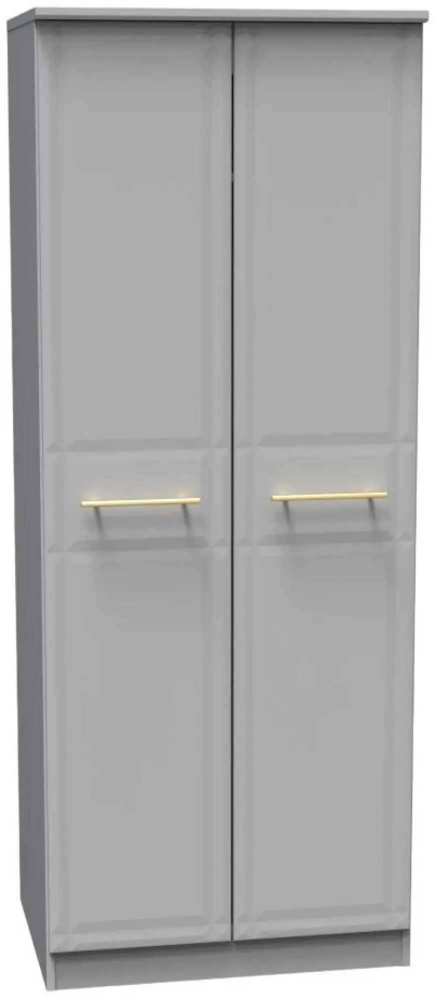 Faye 2 Door Tall Wardrobe - Grey