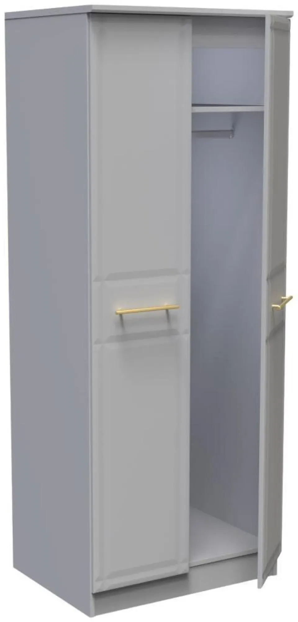 Faye 2 Door Tall Wardrobe - Grey