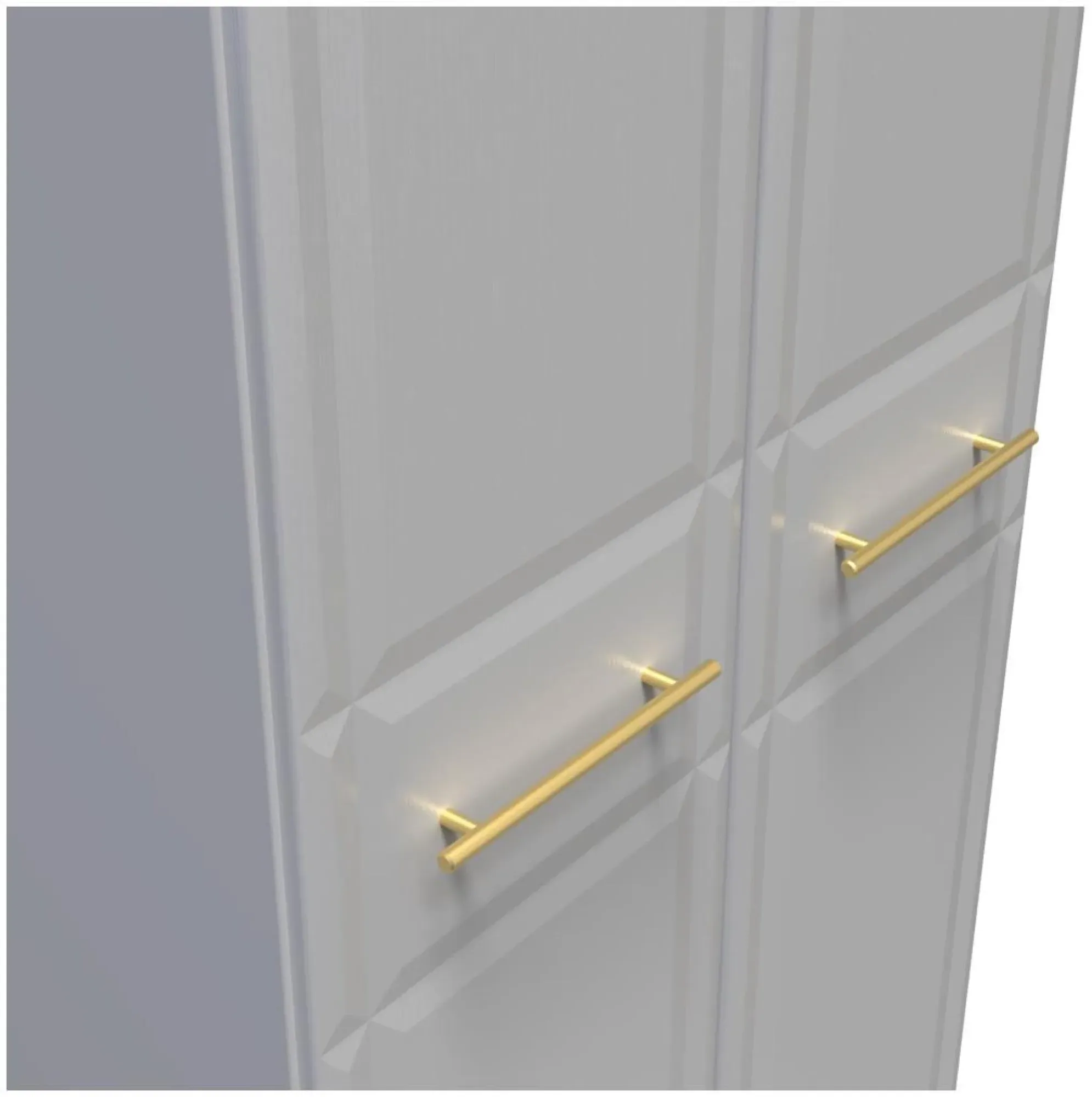 Faye 2 Door Tall Wardrobe - Grey Ash