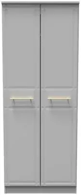 Faye 2 Door Tall Wardrobe - Grey Ash