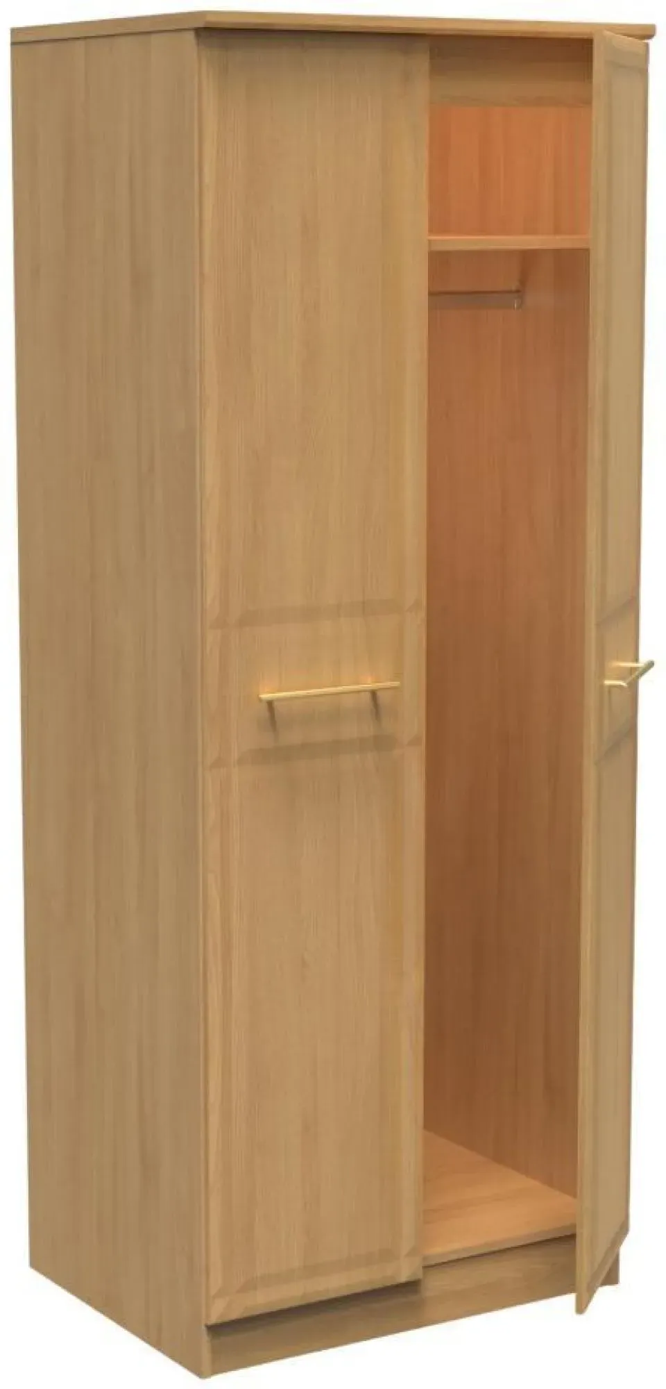 Faye 2 Door Tall Wardrobe - Oak