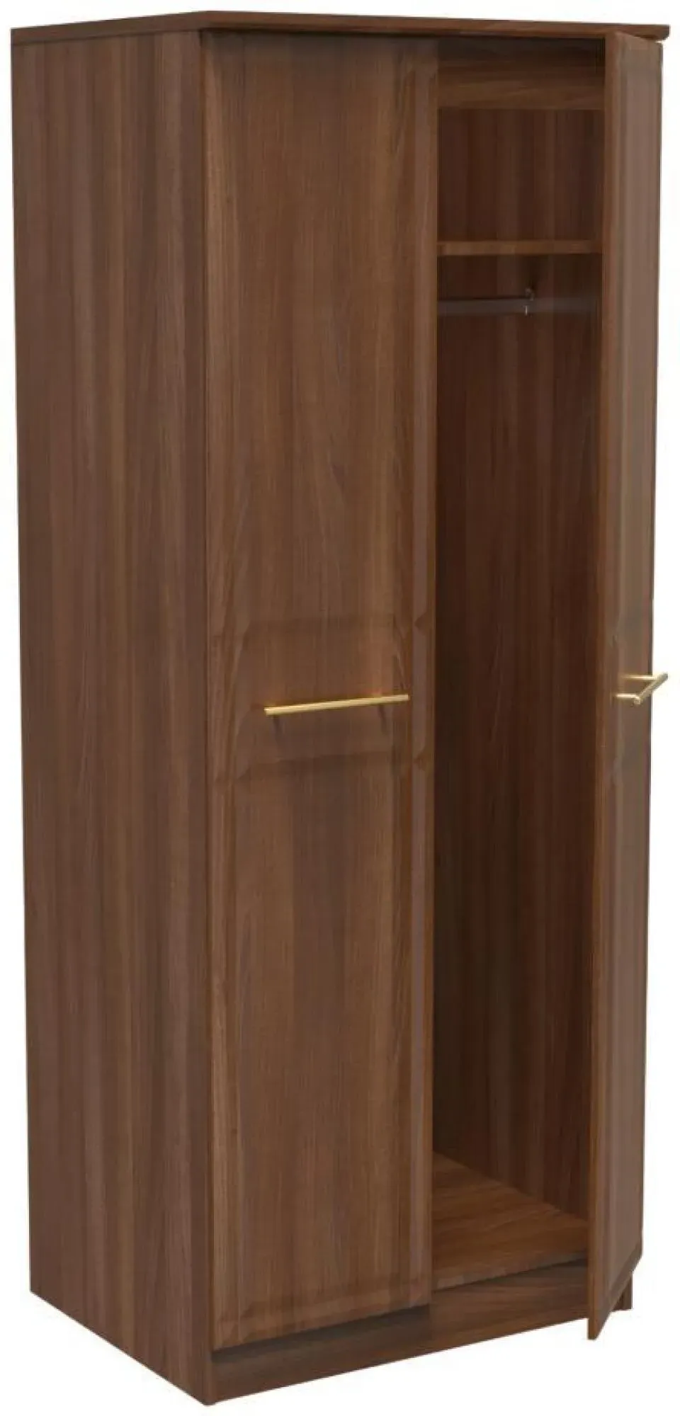 Faye 2 Door Tall Wardrobe - Walnut