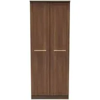 Faye 2 Door Tall Wardrobe - Walnut