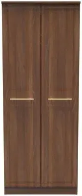 Faye 2 Door Tall Wardrobe - Walnut