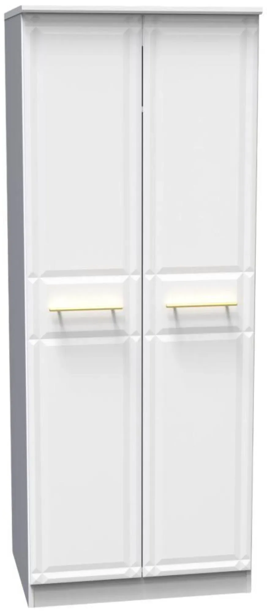 Faye 2 Door Tall Wardrobe - White