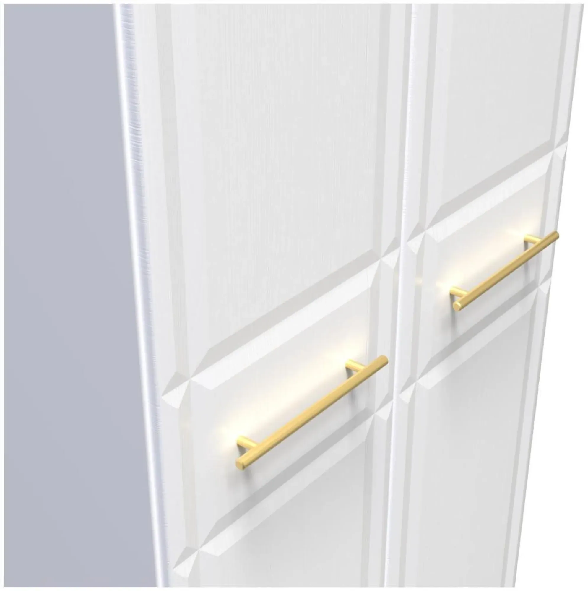 Faye 2 Door Tall Wardrobe - White