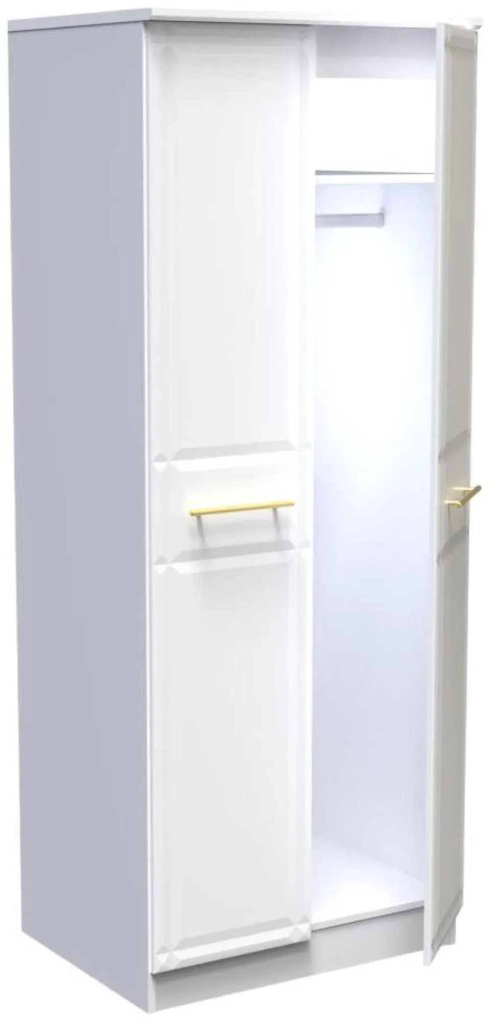 Faye 2 Door Tall Wardrobe - White