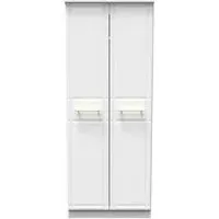 Faye 2 Door Tall Wardrobe - White