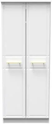 Faye 2 Door Tall Wardrobe - White