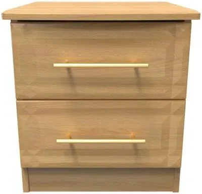 Faye 2 Drawer Bedside Cabinet - Oak Effect